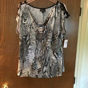 Sequined black and white top